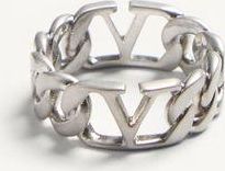 Valentino Garavani Anello VLogo Signature In Metallo Uomo PALLADIO 19