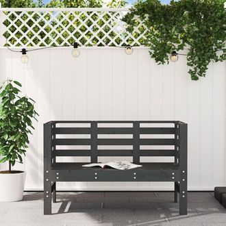 Berkfield Home Beautiful Garden Bench Grey 111.5x53x71 cm Solid Wood Pine