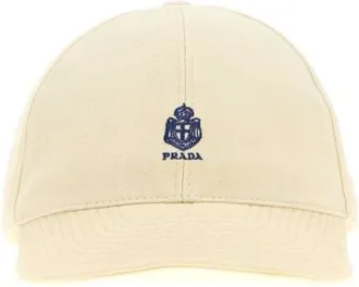 Prada Beige Cream Cotton Textured Baseball Cap
