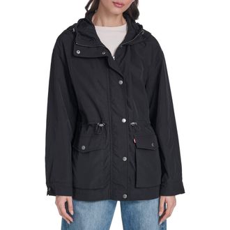 Levi's Water Resistant Hooded Jacket in Black at Nordstrom, Size X-Large