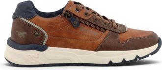 Mustang Jeans Mustang heren beige nepleren sneakers - M0051003