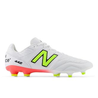 New Balance Hombre 442 Pro FG V2 en Blanco/Rojo/Amarillo/Negro, Talla 40.5