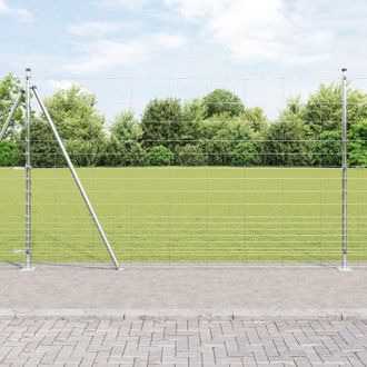 Berkfield Home Field Fence 1.5x25 m Galvanised Steel in Silver
