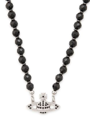 Vivienne Westwood Messaline Beaded orb Choker Necklace - Black - One Size