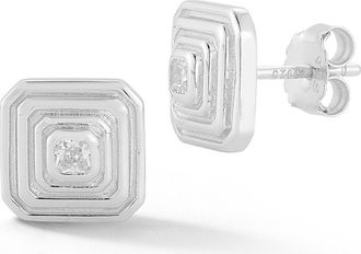 Glaze Jewelry Cubic Zirconia Square Stud Earrings in Silver at Nordstrom Rack