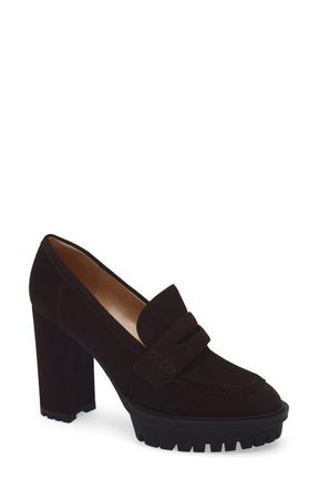Gianvito Rossi Platform Loafer Pump in Moka at Nordstrom, Size 10.5Us