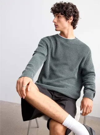 Le 31 Mens Muted ribbed sweater
