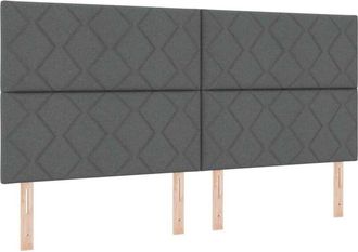 vidaXL Cabecero De Tela Geometric Con Cabecera Gris Oscuro 200 Cm Tela Vidaxl