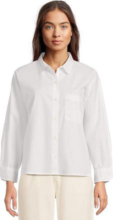 Lilla P Dolman Sleeve Button-Down Shirt Womens Clothing White : XS, Cotton