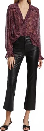 Paige Ellyn Sheer Silk Shirt In Purple