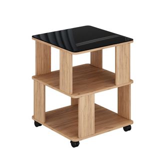 Vicco Mesa De Centro Velito, Goldkraft Roble/negro, 50 X 50 Cm