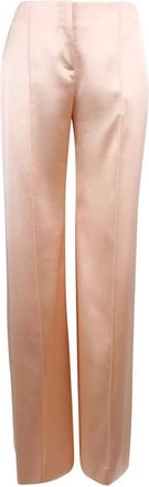 Ermanno Scervino Straight Trousers, female, Pink, Size: M Flared Viscose Trousers