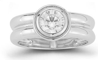Glaze Jewelry Round Cut Cubic Zirconia Band Ring in Silver at Nordstrom Rack, Size 6