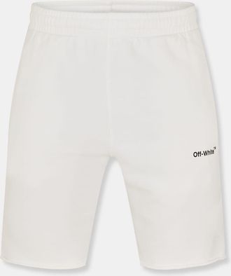 Off-white Mens Off White Diagonal Sweat Shorts with Elasticated Waistband in White/Black - Size X-Small