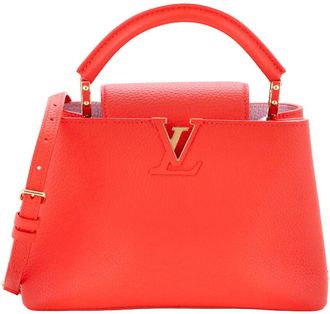 Louis Vuitton Red Taurillon Braided Chain Capucines BB (Authentic Pre-Loved)