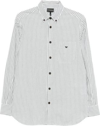 Emporio Armani gestreept katoenen overhemd