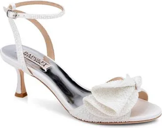 Badgley Mischka Remi Sandal in White Satin at Nordstrom, Size 9.5