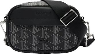 Lacoste Kleine Monogram Crossbody TAS - Heren - Schoudertassen - Zwart - ONE Size - Tassen