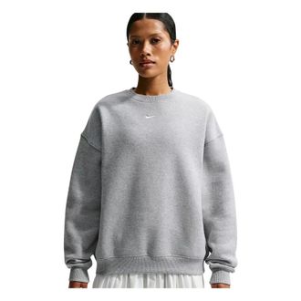 Nike Studio Fleece Medium Weight Oversized Crew - Dames - Sport - Grijs - Maat: S Fleece