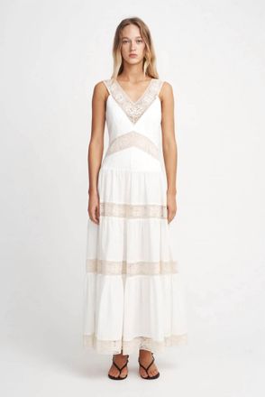 Hansen & Gretel Herron Dress In Ivory/beige