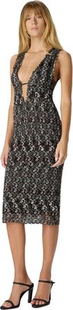 Missoni Midi Dress With V-neck And Embroidered Lace in Black & Brown at Nordstrom, Size 42 It