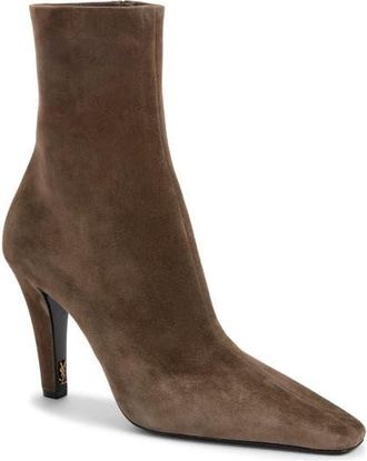 Saint Laurent Jill Suede Bootie in Mickey Grey at Nordstrom, Size 9.5Us