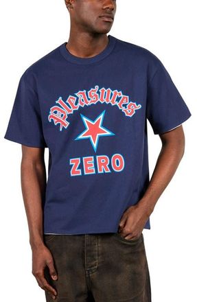 Pleasures X Zero Skateboards Stars Graphic Print Reversible T-Shirt in Navy at Nordstrom, Size Medium