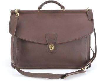 Coach Brown Leather Briefcase Shoulder Bag (Pre-Owned)