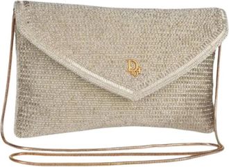 Dior Pre-owned Clutches, female, Gray, Size: ONE SIZE Pre-owned Beaded Shoulder Bag