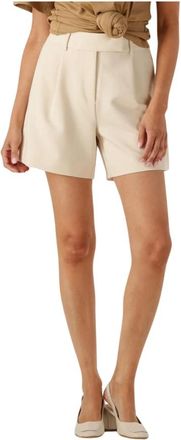 Co'Couture Plooi shorts in Ecru - Dames - Bermuda - Beige - XL - Korte Broeken