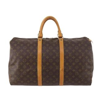 Louis Vuitton Pre-owned Weekend Bags, female, Brown, Size: ONE SIZE Pre-owned Vintage Monogram Keepall Travel Bag