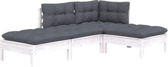 vidaXL Muebles De Jard&iacute;n 4 Pzas Con Cojines Madera Maciza De Pino Vidaxl