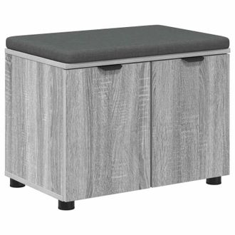 vidaXL Banco De Entrada Con Coj&iacute;n Gris Sonoma 60 X 38 X 46 Cm Vidaxl
