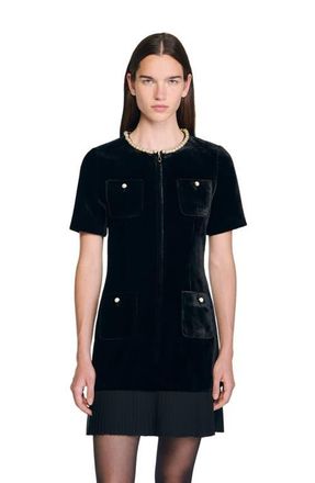 Sandro Short velvet dress in Black at Nordstrom, Size 36 Eu