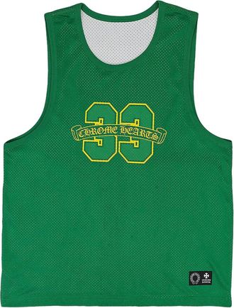 Chrome Hearts Canotta in jersey con inserto in rete - Verde