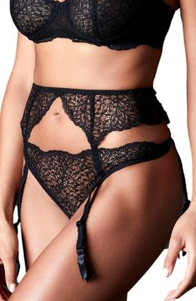 Journelle Allegra Suspender Belt in Noir at Nordstrom, Size X-Large