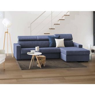 Talamo Italia Sofa Cama Alceste, Sof&aacute; De Esquina, 100% Made In Italy, Sof&aacute; Con Apertura Giratoria, Con Pen&iacute;nsula De Contenedores A La Derecha, Con Reposabrazos Delg