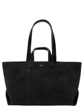 A.P.C. Le Drummer Suede Attached Pouch Tote Bag