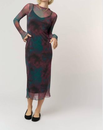 Bloomingdale's Shibon Novelty Layered Mesh Dress In Burgundy