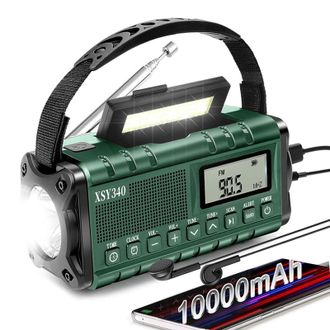 OEM Radio De Emergencia De 37000 Mwh Con Alerta Meteorol&oacute;gica Am/fm, Despertador, Linterna Sos, Kit De Supervivencia Port&aacute;til - Otros