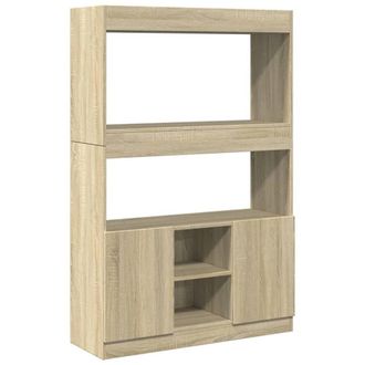 Berkfield Home Highboard&not;Sonoma Oak 92x33x140 cm Engineered Wood in Light Tan | Size: 92 x 33 x 140 cm