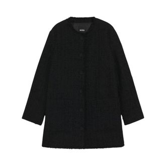 HUGO BOSS Dames, Jassen, Zwart, Maat: 2XS Tweed