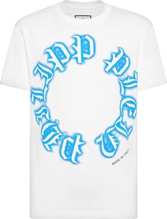 Philipp Plein T-shirt Ronde Hals SS Gothic - Heren - T-shirts - Wit - S - Katoen - Tops