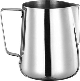 OEM Jarra De Leche De Acero Inoxidable - Jarra Para Espumar Leche - Para Preparar Caf&eacute; - Asa Ancha - 600 Ml - Color Plata