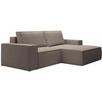 Vente-Unique Vente-unique - Piccolo divano letto angolo a destra in Velluto a coste tortora - amelia