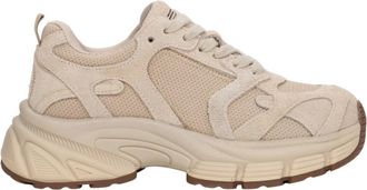 Estro & Luminara Schoenen, Dames, Beige, 35 EU, Leer, ES8 Platform Sneakers
