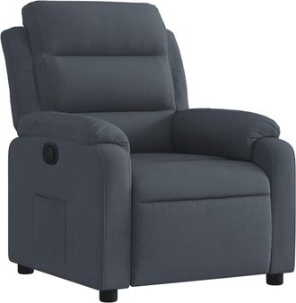 vidaXL Vidaxl - Sill&oacute;n Reclinable De Terciopelo Gris Oscuro