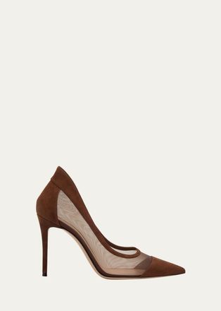 Gianvito Rossi 95mm Mesh Cap-Toe Pumps
