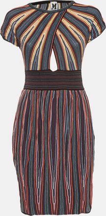 M Missoni Multicolor Striped Knit Criss-Cross Mini Dress