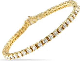 Luxury Bazaar 18K Yellow Gold 6.90ct Diamond Tennis Bracelet MF05-060526